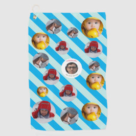 Custom Four-Photo 🎄 Vakantie Kerstmis Golfhanddoek