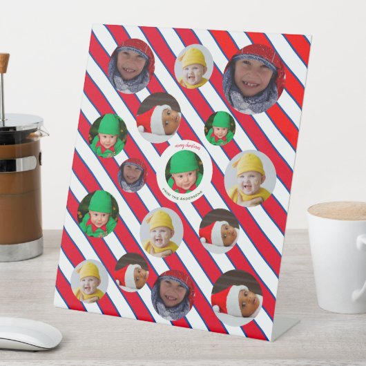 Custom Four-Photo 🎄 Vakantie Kerstmis Reclamebord Met Voetstuk (Insitu)
