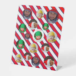 Custom Four-Photo 🎄 Vakantie Kerstmis Reclamebord Met Voetstuk