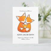 Custom Fox Family Baby Geboorte Aankondiging Kaart (Staand voorkant)