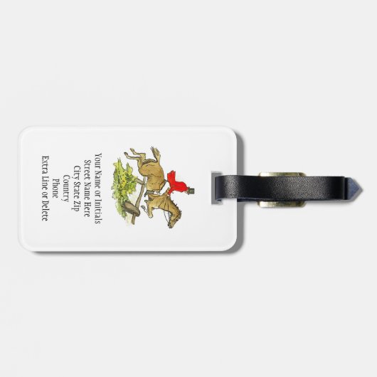 Custom Fox Hunt Jumper Hunter Horseback Riding Bagagelabel (Achterkant horizontaal)