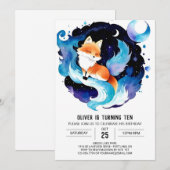 Custom Fox Printable Verjaardag Kaart (Voorkant / Achterkant)