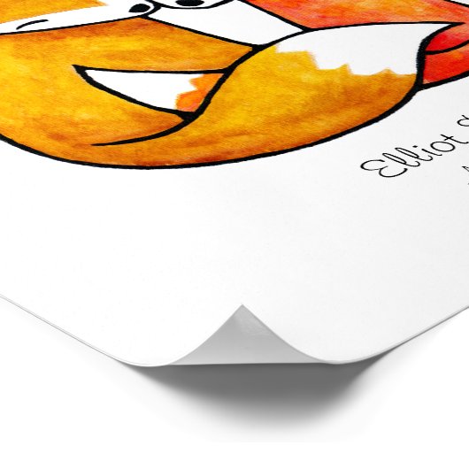 Custom Fox Wall Art Unique Wedding Gift for Couple Poster (Hoek)