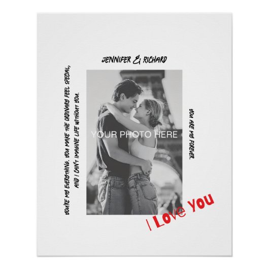 Custom Framed Couple Print Glossy Poster (Voorkant)