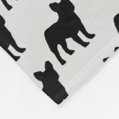Custom Frans Bulldog hond Silhouet Fleece Deken (Hoek)