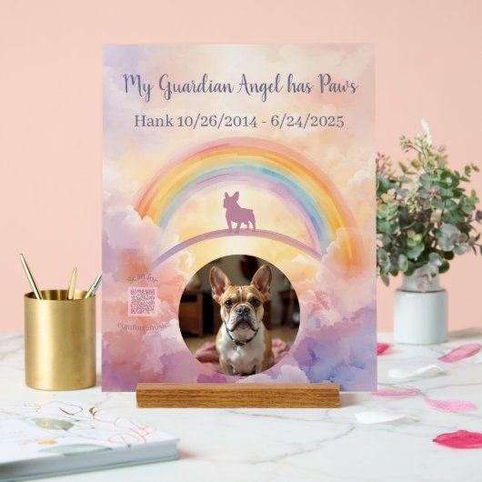 Custom French Bulldog Memorial Acrylic Sign Acryl Bord (Huwelijk)