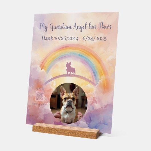 Custom French Bulldog Memorial Acrylic Sign Acryl Bord (Hoek)