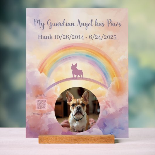 Custom French Bulldog Memorial Acrylic Sign Acryl Bord (Neutraal)