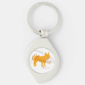 Custom French Bulldog Pastel Orange - Frenchie Sleutelhanger (Voorkant)