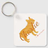 Custom French Bulldog Pastel Orange Frenchie Sleutelhanger (Voorkant)