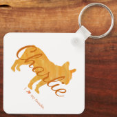Custom French Bulldog Pastel Orange Frenchie Sleutelhanger (Achterkant)