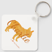 Custom French Bulldog Pastel Orange Frenchie Sleutelhanger (Achterkant)