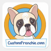 Custom Frenchie Logo Sticker (Voorkant)