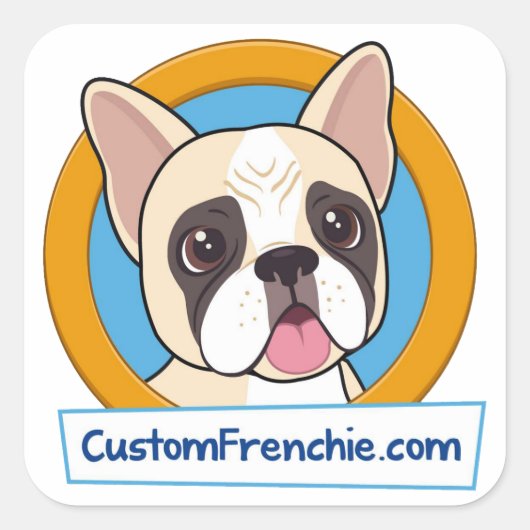 Custom Frenchie Logo Sticker (Voorkant)