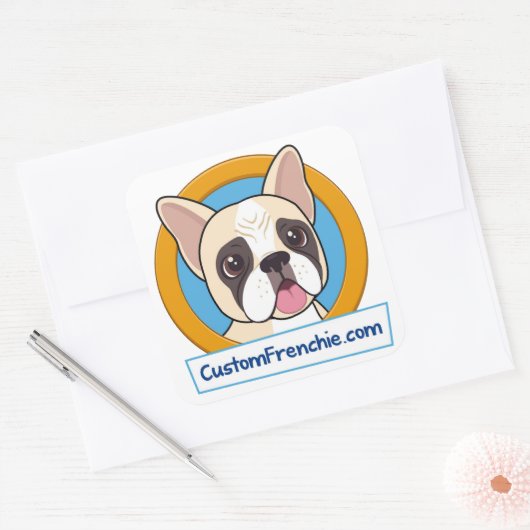 Custom Frenchie Logo Sticker (Envelop)