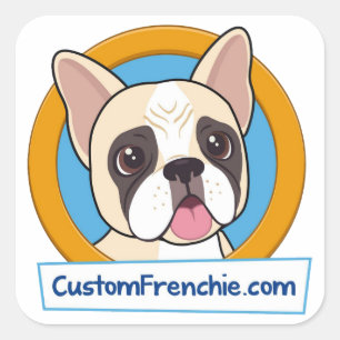 Custom Frenchie Logo Sticker