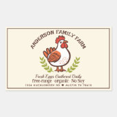 Custom Fresh Eggs Familie Boerderij Schattigee Kip Rechthoekige Sticker (Voorkant)