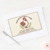 Custom Fresh Eggs Familie Boerderij Schattigee Kip Rechthoekige Sticker (Envelop)