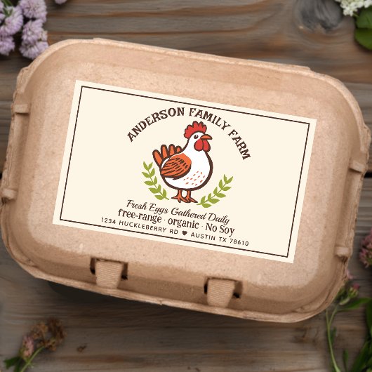 Custom Fresh Eggs Familie Boerderij Schattigee Kip Rechthoekige Sticker