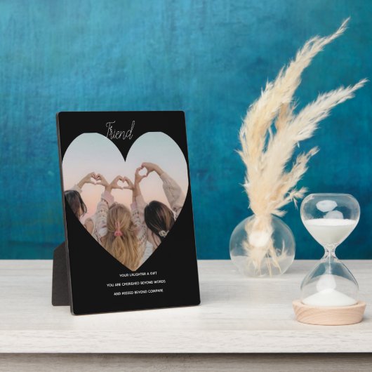 Custom Friend Memorial Plaque Tabletop Tribute Fotoplaat (Zijkant)