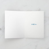 Custom Front Blauw en Wit Chevrons Verjaardag Kaart (Binnen)