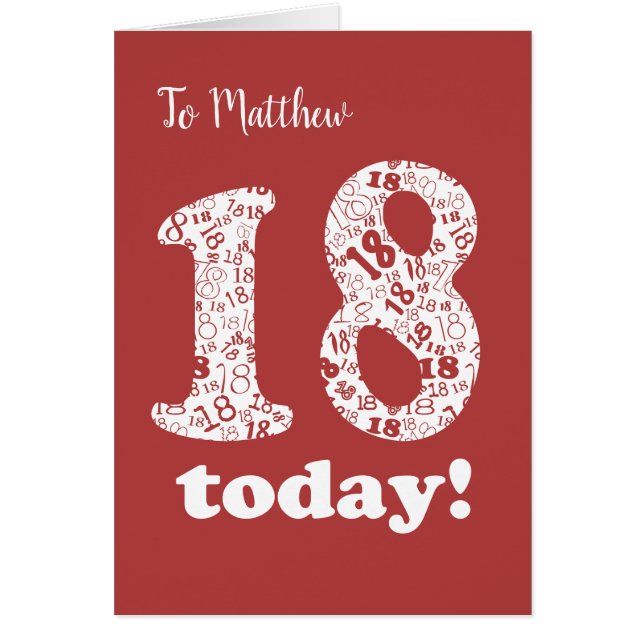 Custom Front Chic Rood, Wit 18e Verjaardag (Voorkant)