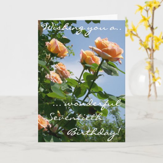 Custom Front Pink Alchemist Roses Birthday Any Age Kaart (Gele Bloem)