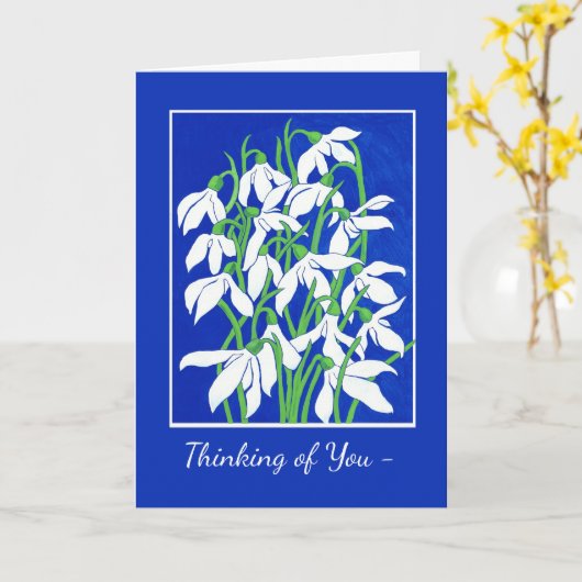 Custom Front Snowdrops Denken aan jou Kaart (Gele Bloem)