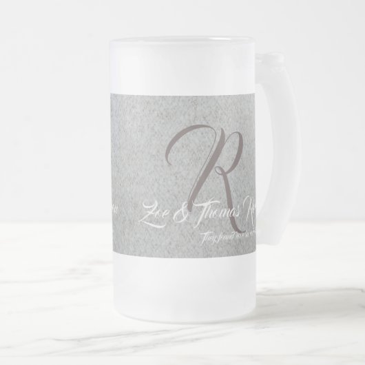 Custom Frosted Wedding Couples Barware Mok - Perso (Voorkant rechts)