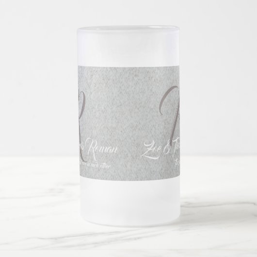 Custom Frosted Wedding Couples Barware Mok - Perso (Center)