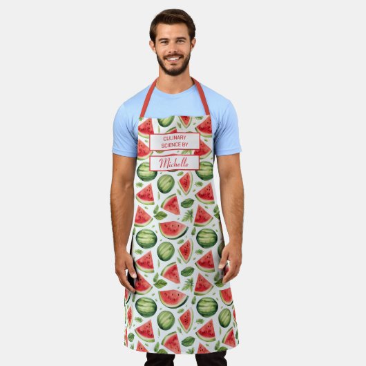 Custom Fruit Apron – Culinary Science by [Name] Schort (Gedragen)