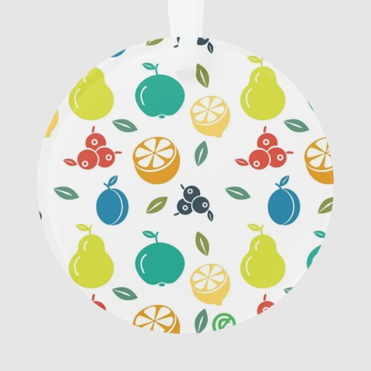 Custom Fruits Monogram Wit Ornament (achterkant)