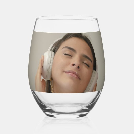 Custom Full Photo Modern  Wijnglas Zonder Voet (Voorkant)