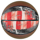 Custom Fullsize Basketball – Red Pulse Abstract  Basketbal (Voorkant)