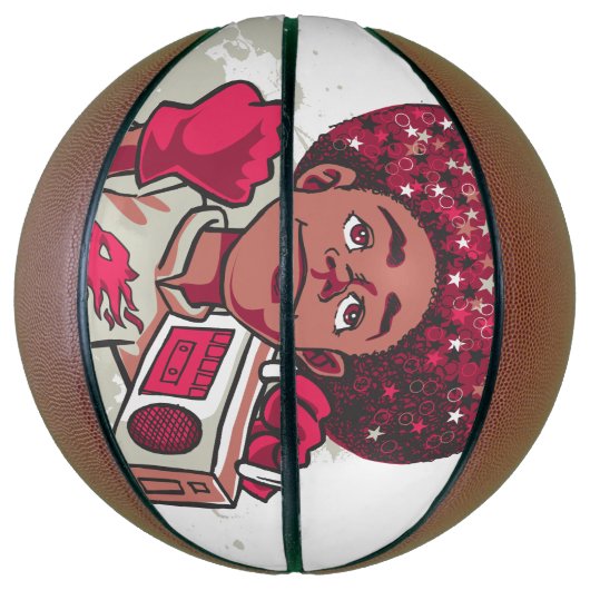 Custom Fullsize Basketball – YOUTH Power Afro  Basketbal (Verticaal)
