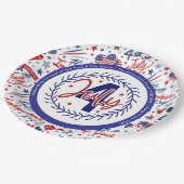 Custom Fun 4th July Rood Wit Blauw Papieren Bordje (Gekanteld)