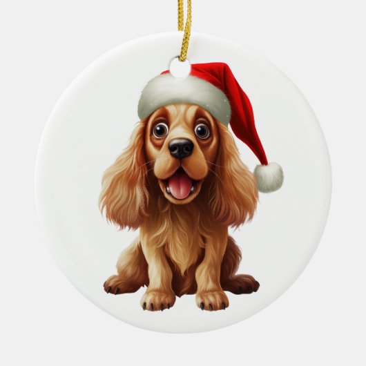 Custom Fun Amerikaanse Cocker Spaniel Hond Keramisch Ornament (Voorkant)