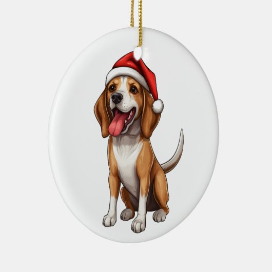 Custom Fun Beagle Christmas Dog Keramisch Ornament (Rechts)