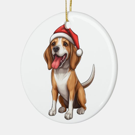 Custom Fun Beagle Christmas Dog Keramisch Ornament (Links)