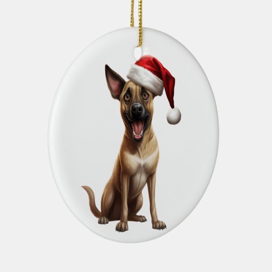 Custom Fun Belgische Malinois Hond Keramisch Ornament (Rechts)