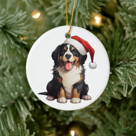 Custom Fun Berner Mountain Dog Keramisch Ornament (Boom)