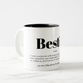 Custom Fun Bestie Definitie Tweekleurige Koffiemok (Voorkant links)