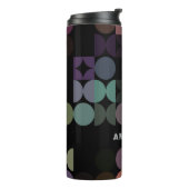 Custom Fun Blauwgroen Blauw Paarse Zwarte Kunstpat Thermosbeker (Gedraaid links)