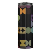 Custom Fun Blauwgroen Blauw Paarse Zwarte Kunstpat Thermosbeker (Achterkant)