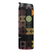 Custom Fun Blauwgroen Blauw Paarse Zwarte Kunstpat Thermosbeker (Geroteerd rechts)