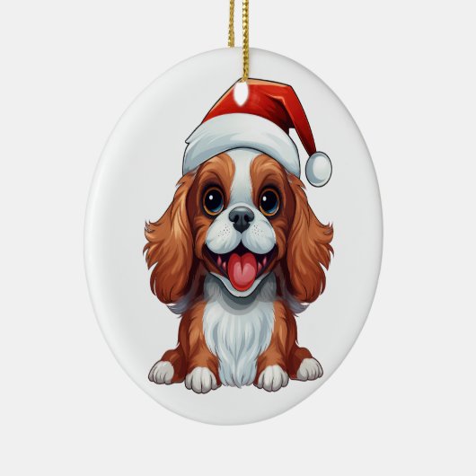 Custom Fun Cavalier Koning Charles Spaniel Kerstmi Keramisch Ornament (Rechts)