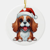Custom Fun Cavalier Koning Charles Spaniel Kerstmi Keramisch Ornament (Voorkant)