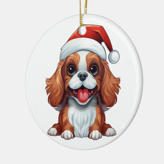 Custom Fun Cavalier Koning Charles Spaniel Kerstmi Keramisch Ornament (Links)