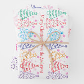 Custom Fun Christmas Doodle Whimsical Inpakpapier Vel (In situ)