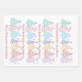 Custom Fun Christmas Doodle Whimsical Inpakpapier Vel